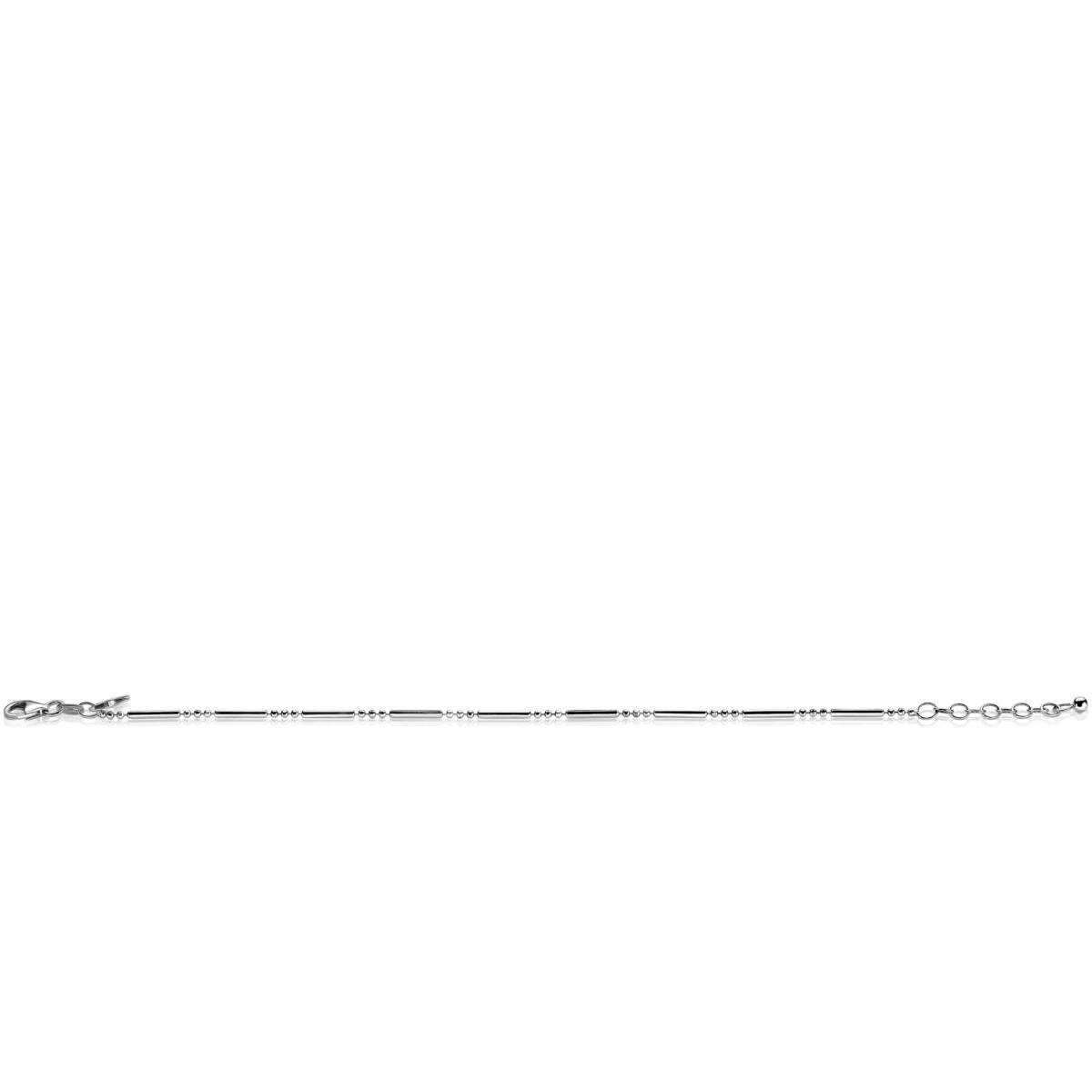 Zinzi ZIA1452 zilveren schakelarmband met staafjes en bolletjes 1.5 mm breed - Lengte 16.5-19 cm