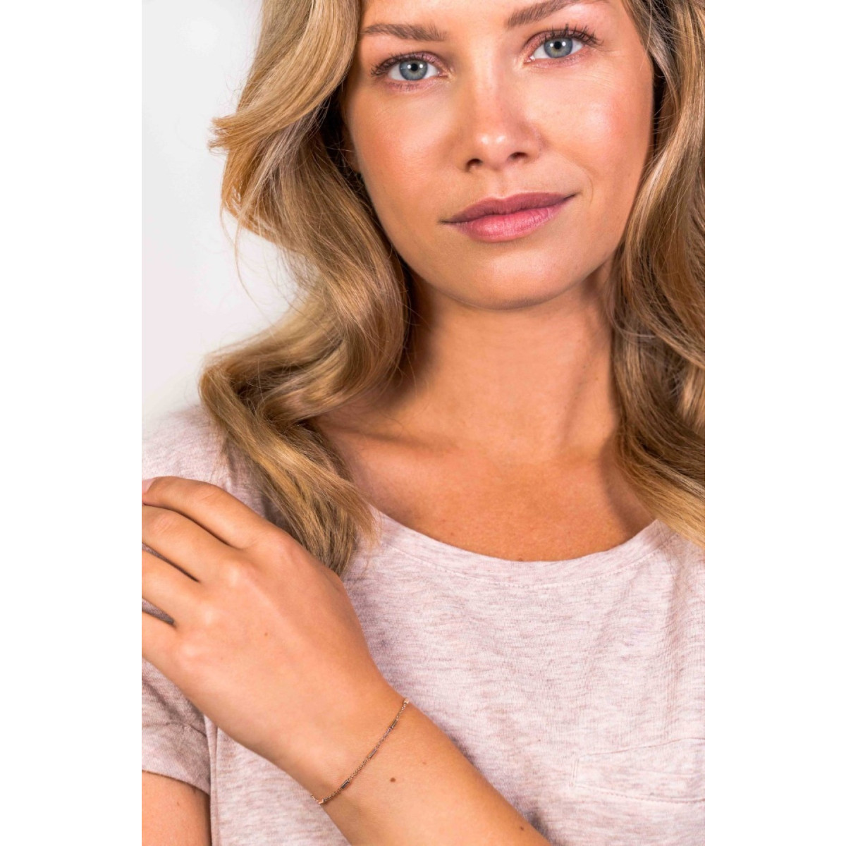Zinzi ZIA1648R rosé gold plated armband met staafjes 1.7 mm breed - Lengte 17-20 cm