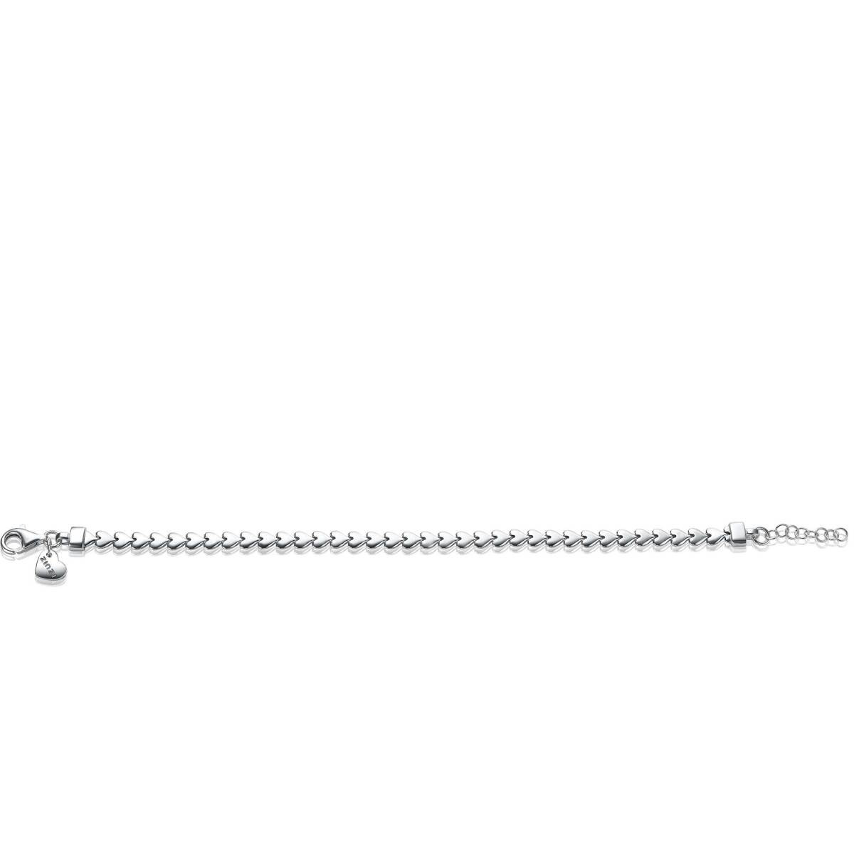 Zinzi ZIA1798 zilveren schakelarmband met hartjes 4.5 mm breed - Lengte 17-19 cm