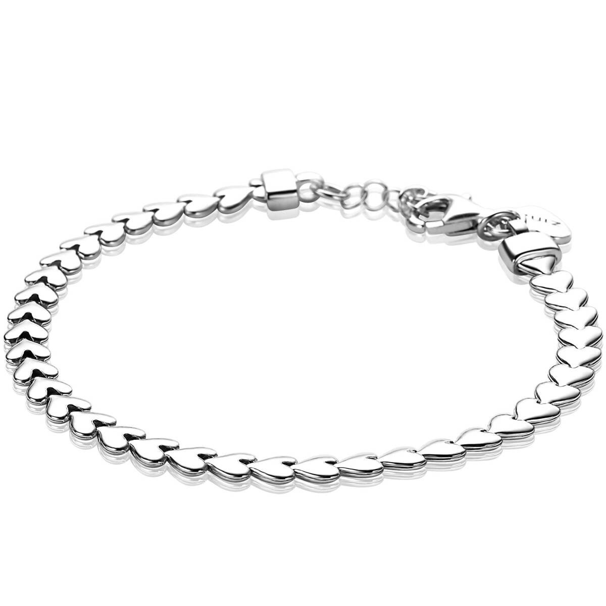 Zinzi ZIA1798 zilveren schakelarmband met hartjes 4.5 mm breed - Lengte 17-19 cm