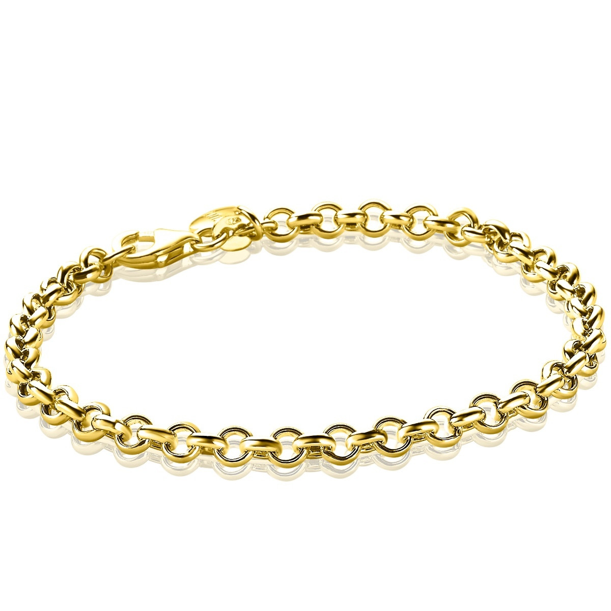 Zinzi ZIA1911G goudkleurige armband met jasseron schakels 4.5 mm breed - Lengte 18 cm
