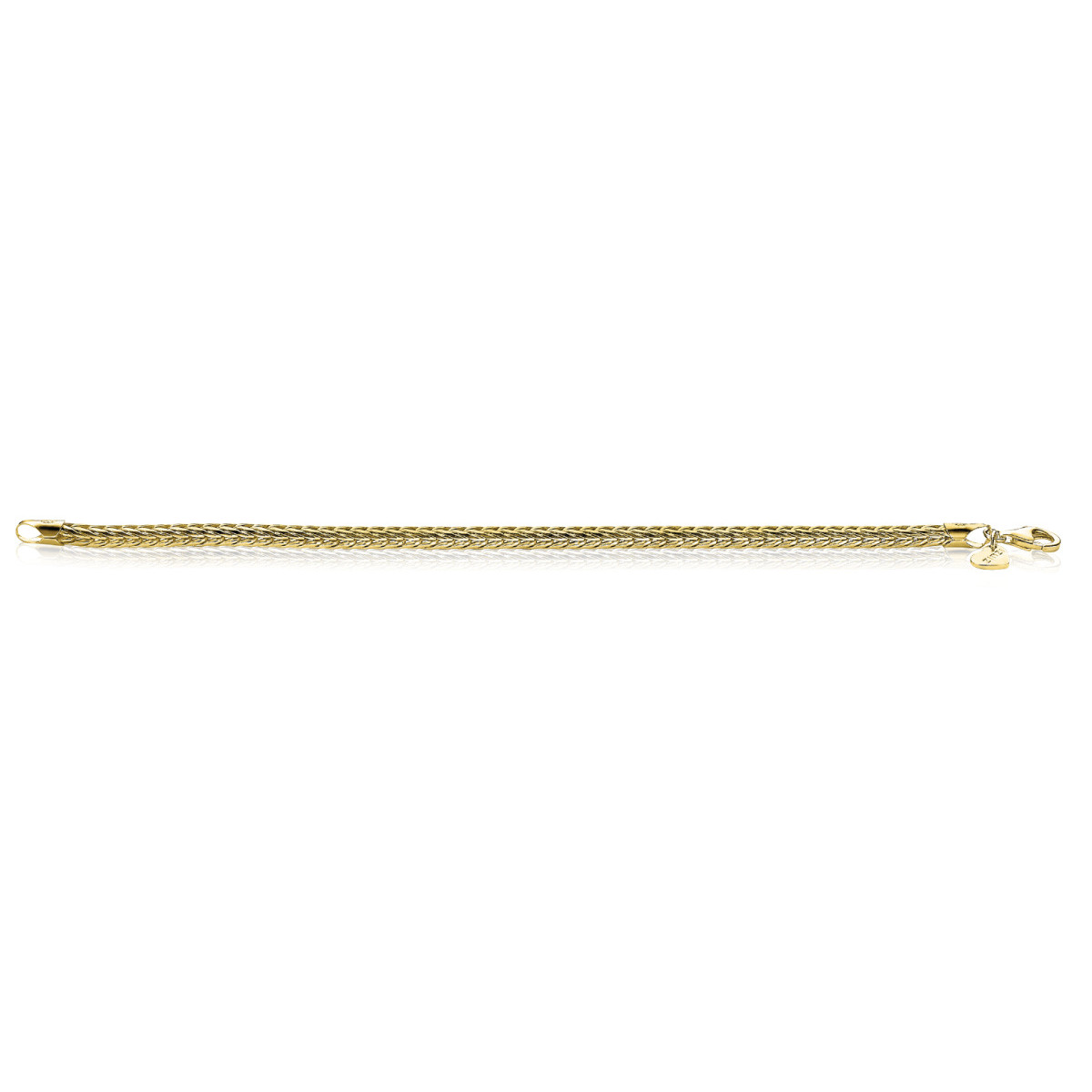 Zinzi ZIA1925G goudkleurige schakelarmband met vossenstaart 4 mm breed - Lengte 19.5 cm