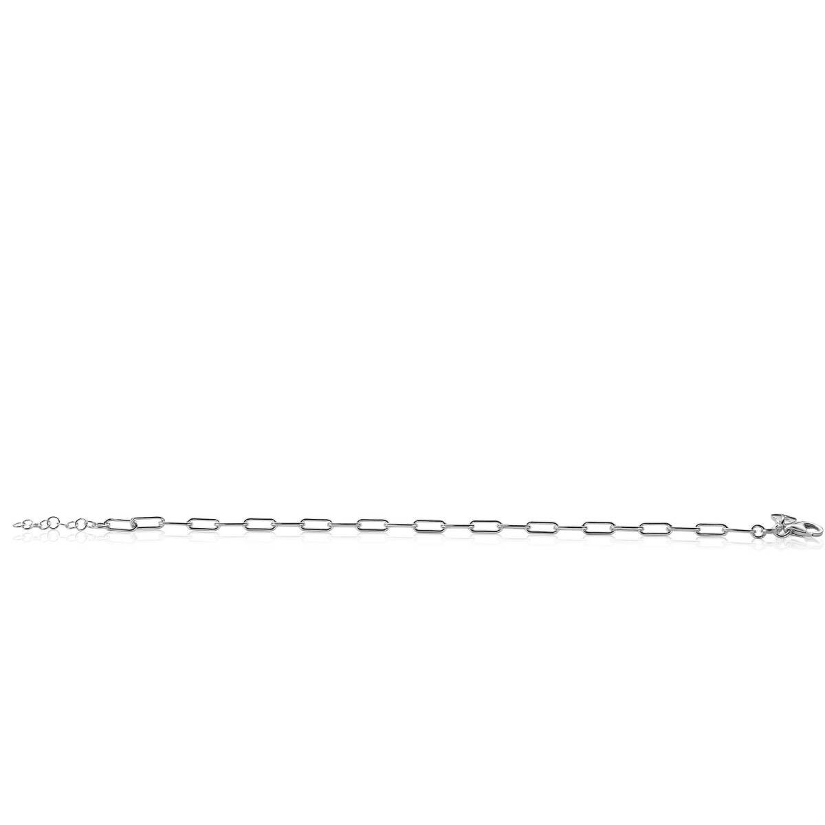 Zinzi ZIA2202 zilveren armband met glanzende paperclip schakels 3.5 mm breed - Lengte 18-20 cm