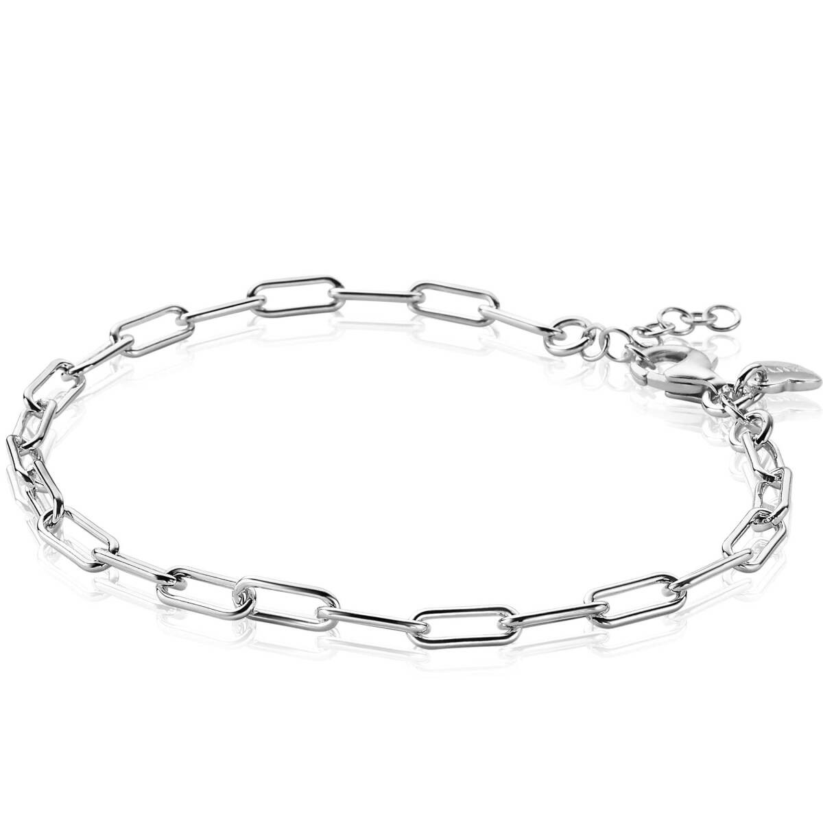 Zinzi ZIA2202 zilveren armband met glanzende paperclip schakels 3.5 mm breed - Lengte 18-20 cm