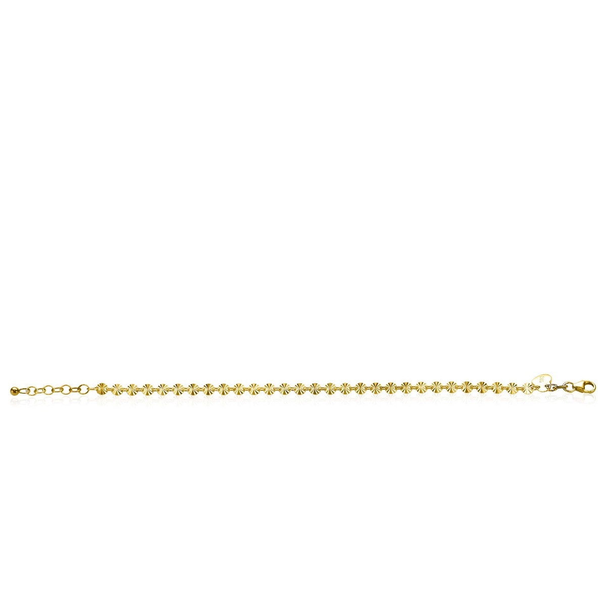 Zinzi ZIA2272G goudkleurige armband met gediamanteerde rondjes 4.3 mm breed - Lengte 17-20 cm