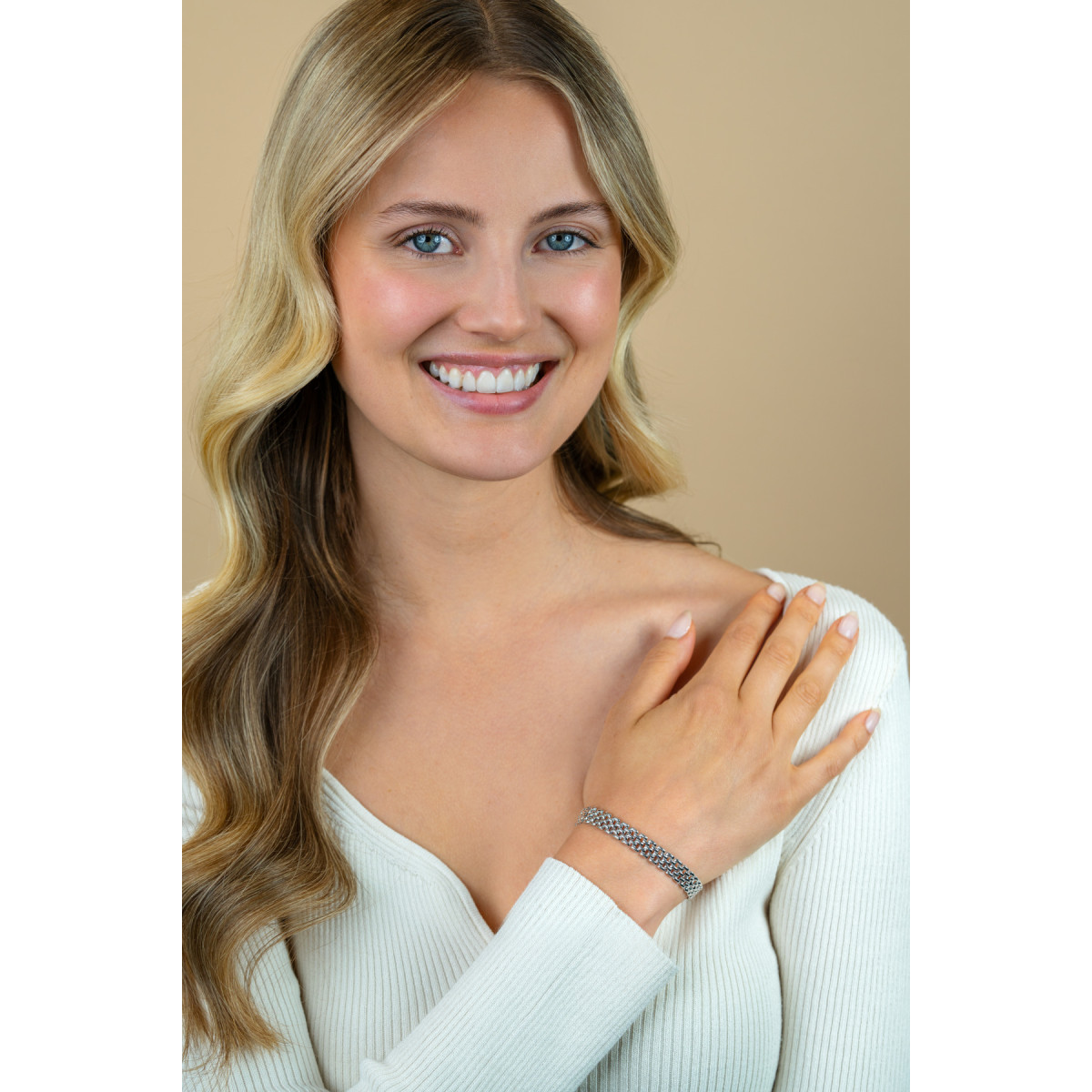 Zinzi ZIA2289 zilveren armband met rolex-stijl schakels 8 mm breed - Lengte 16.5-20 cm