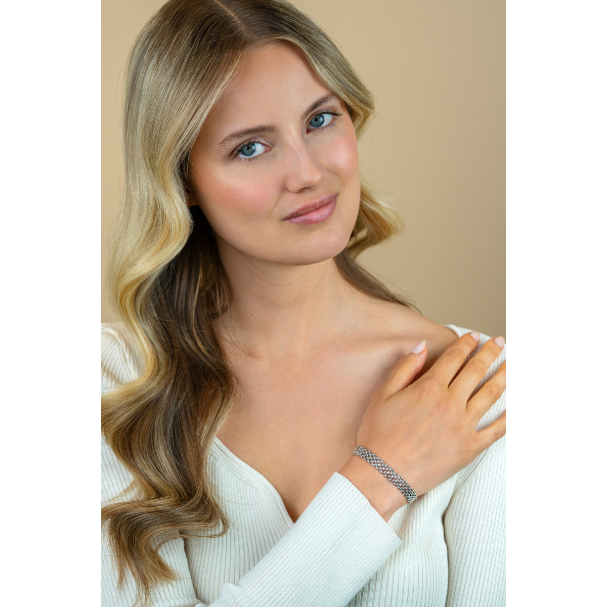 Zinzi ZIA2289 zilveren armband met rolex-stijl schakels 8 mm breed - Lengte 16.5-20 cm
