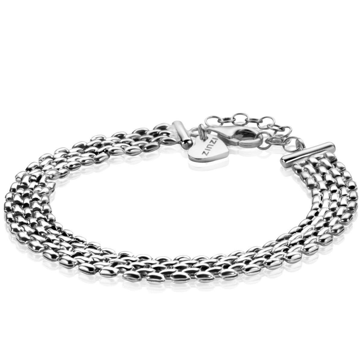Zinzi ZIA2289 zilveren armband met rolex-stijl schakels 8 mm breed - Lengte 16.5-20 cm