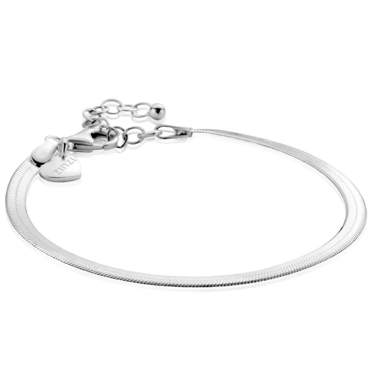 Zinzi ZIA2292 zilveren armband met slangen schakels 3.5 mm breed - Lengte 17-20 cm