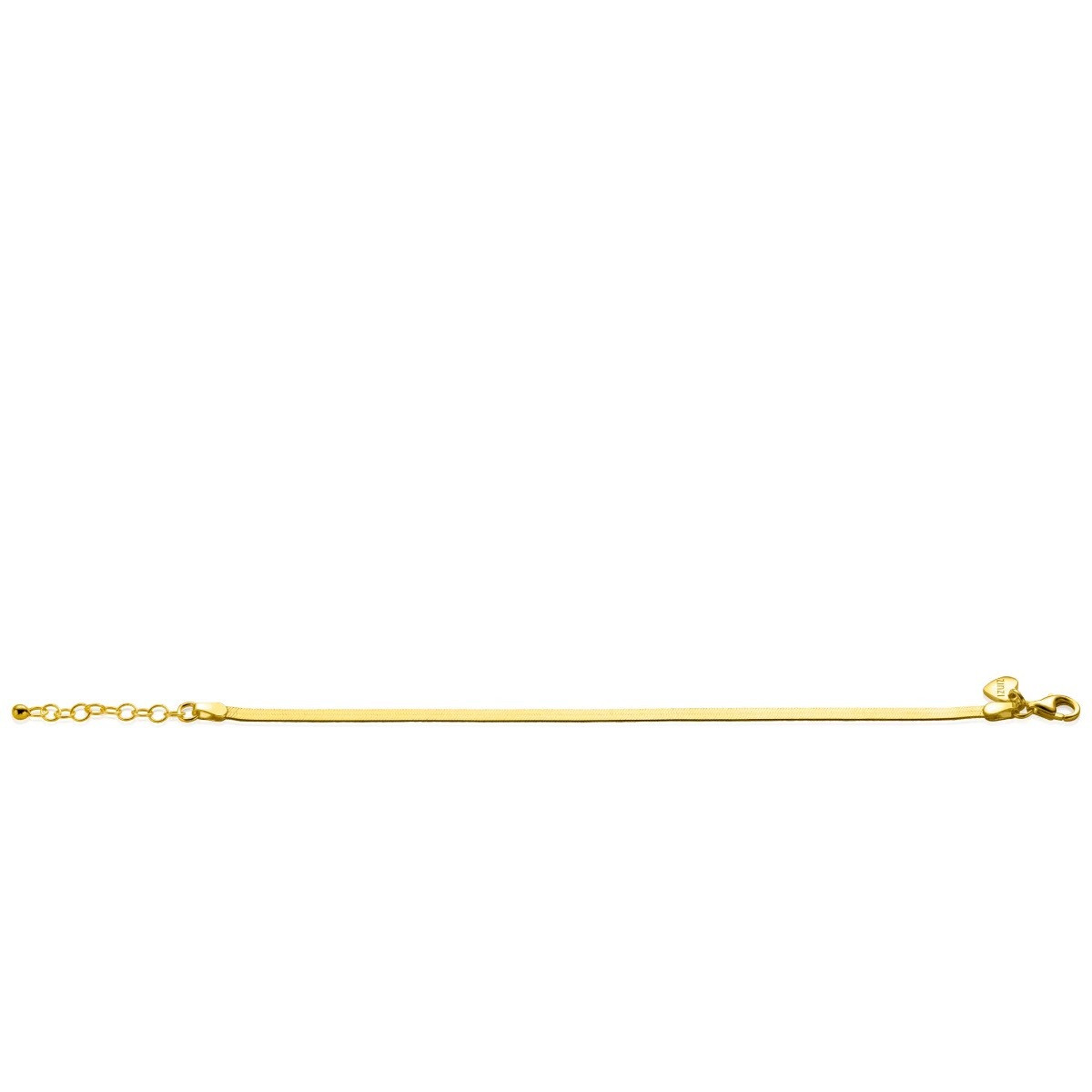 Zinzi ZIA2292G goudkleurige schakelarmband met slang schakels 3.5 mm breed - Lengte 17-20 cm