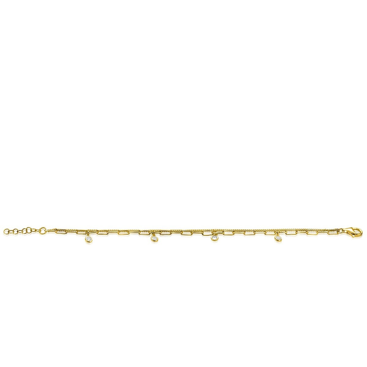 Zinzi ZIA2362Y dubbele gold plated armband met zirkonia 4.7 mm breed - Lengte 16.5-19.5 cm