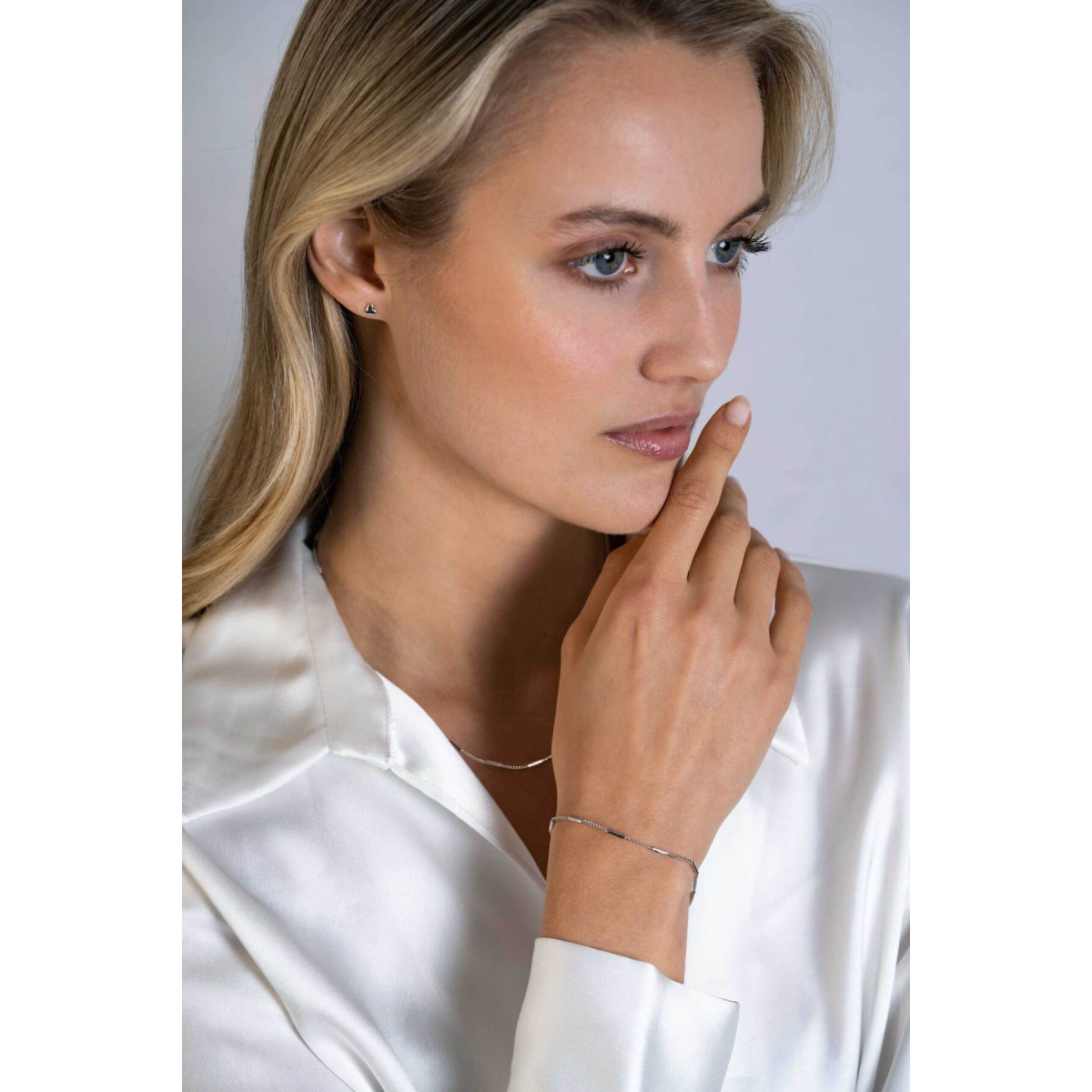 Zinzi ZIA2366 zilveren schakelarmband met staafjes 1.6 mm breed - Lengte 16.5-19.5 cm