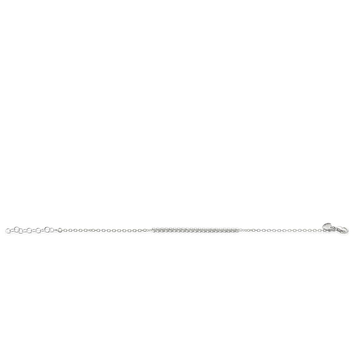Zinzi ZIA2370 zilveren armband met ronde zirkonia rij 2.5 mm breed - Lengte 16-19 cm