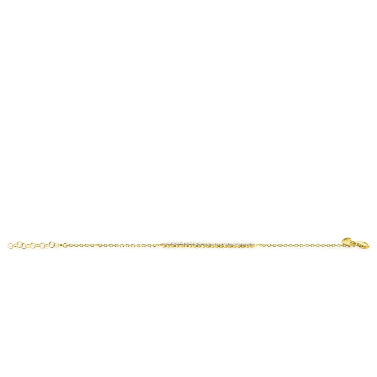 Zinzi ZIA2370Y goudkleurige armband met zirkonia rij 2.5 mm breed - Lengte 16-19 cm