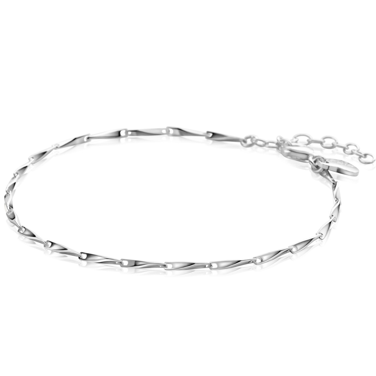 Zinzi ZIA2414 zilveren armband met pijl schakels 1.5 mm breed - Lengte 17.5-20 cm