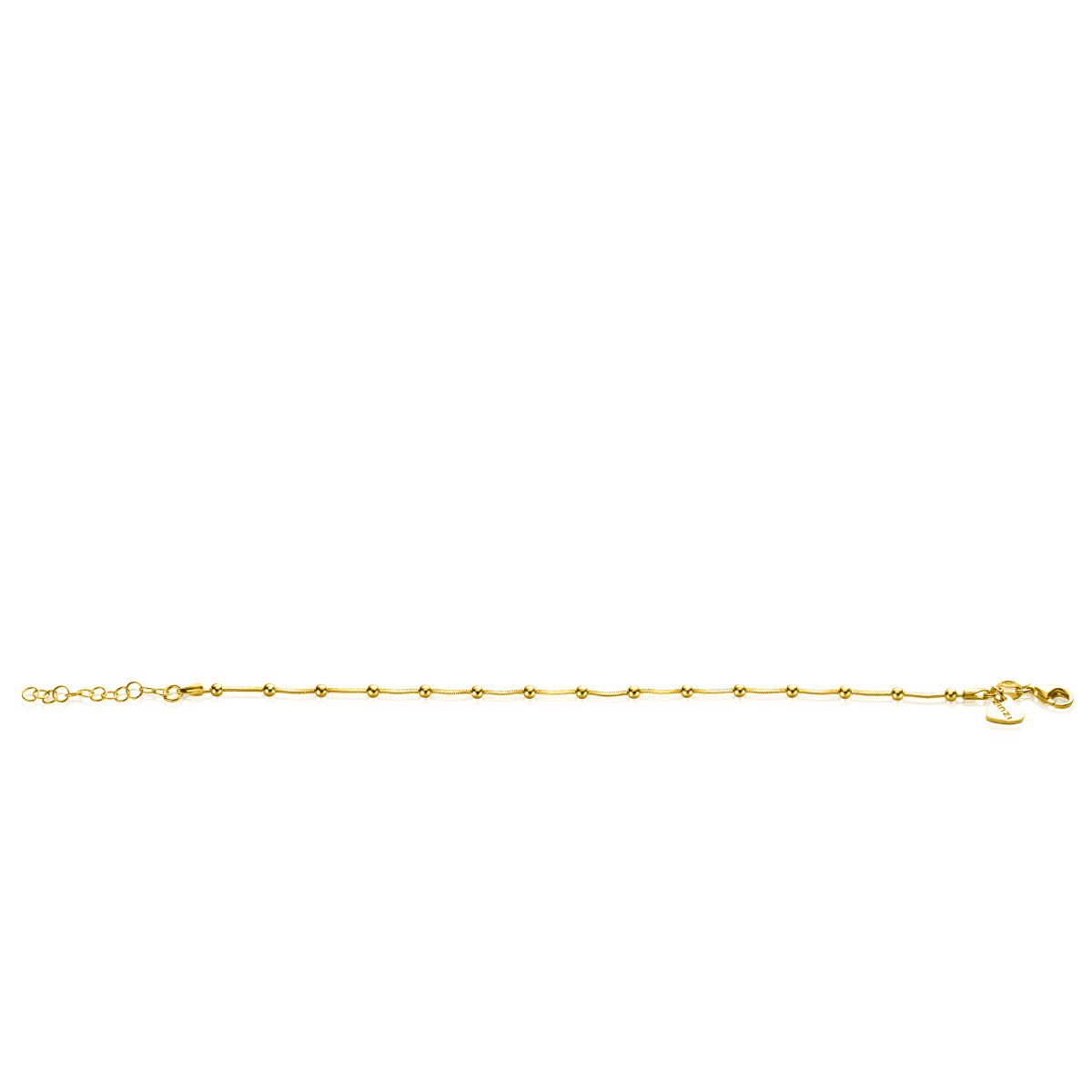 Zinzi ZIA2471G goudkleurige armband met bolletjes slang schakel 2.5 mm breed - Lengte 17-20 cm