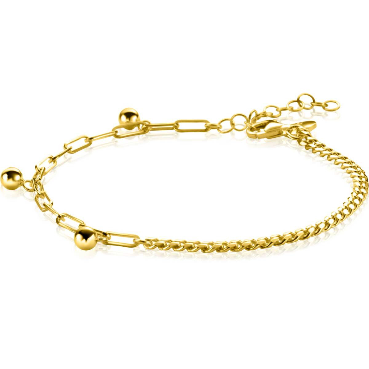 Zinzi ZIA2521G goudkleurige armband met paperclip en gourmet schakels 2.7 mm breed - Lengte 16.5-20 cm