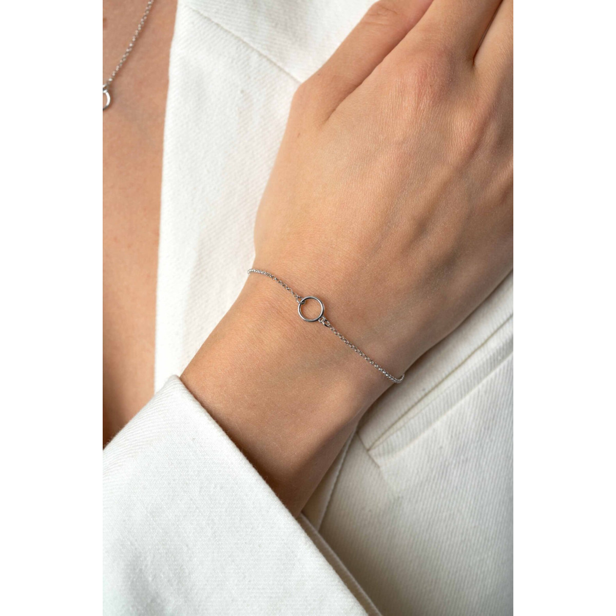 Zinzi ZIA2523 zilveren armband met open rondje 8 mm breed - Lengte 16.5-19 cm