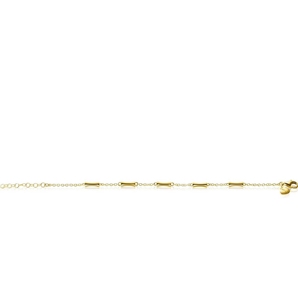 Zinzi ZIA2577G goudkleurige armband met bamboe schakels 3.5 mm breed - Lengte 17-20 cm