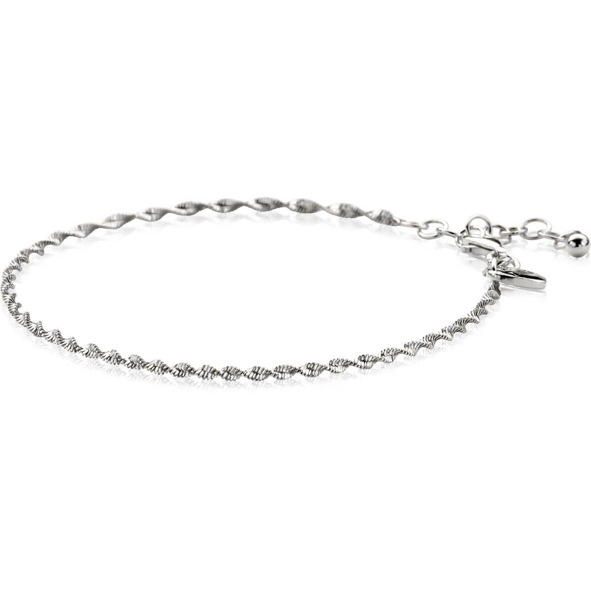 Zinzi ZIA2585 zilveren armband met gedraaide singapore schakels 1.9 mm breed - Lengte 17-20 cm