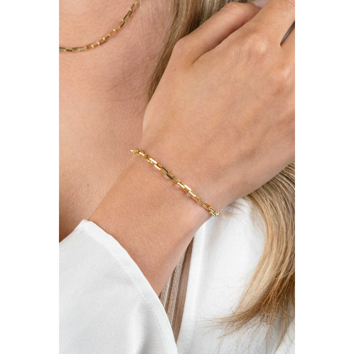 Zinzi ZIA2587 gold plated armband met venetiaanse schakels 3 mm breed - Lengte 16.5-19.5 cm