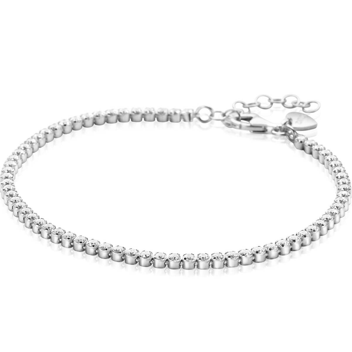 Zinzi ZIA2590 zilveren tennisarmband met ronde zirkonia's 2.5 mm breed - Lengte 17-20 cm