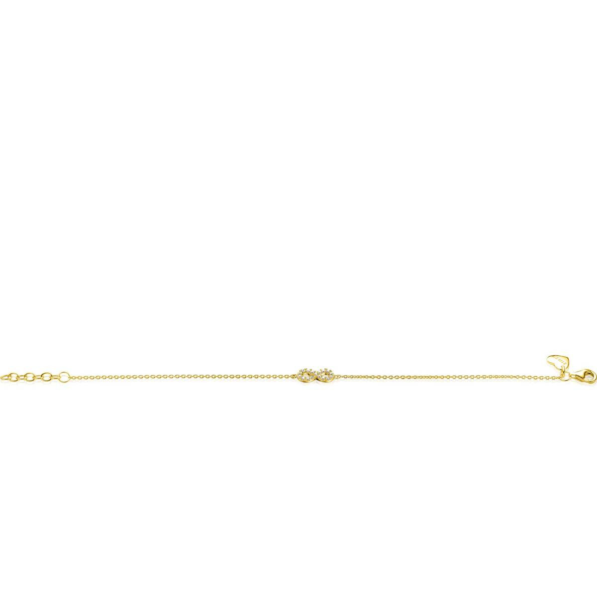 Zinzi ZIA2597Y goudkleurige armband met zirkonia infinity teken 5.4 mm breed - Lengte 17-19 cm
