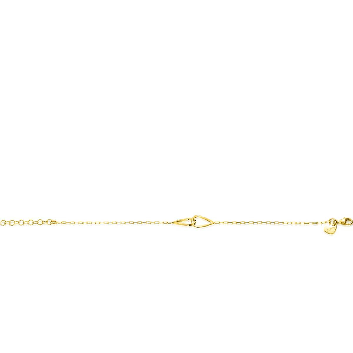 Zinzi ZIA2634 goudkleurige armband met 2 druppel vormen 8 mm breed - Lengte 17-20 cm