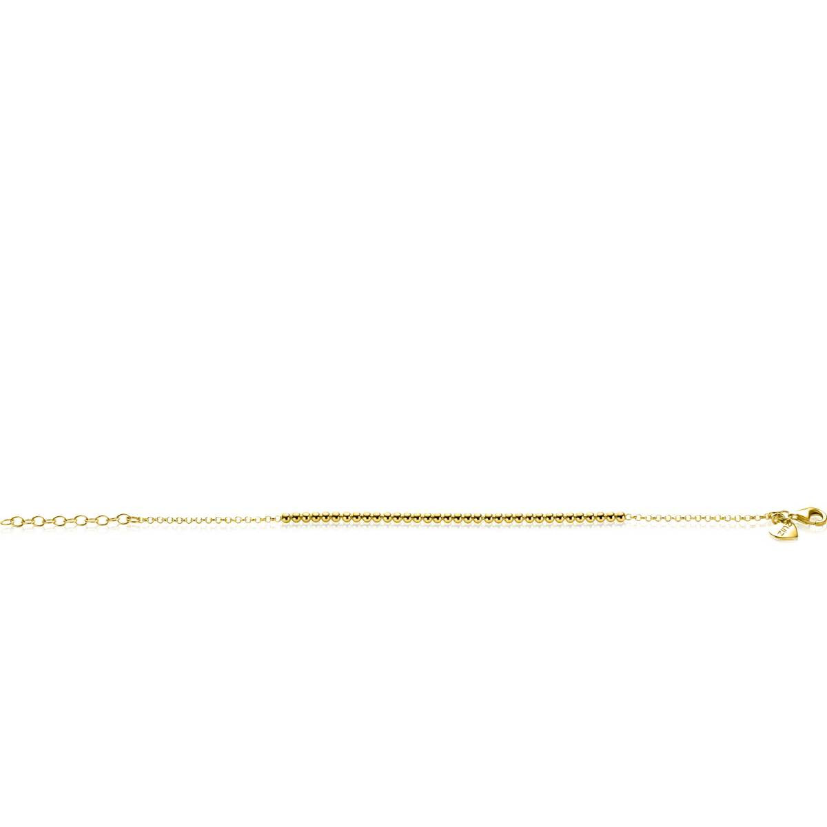 Zinzi ZIA2640G gold plated armband met bolletjes 2.5 mm breed - Lengte 16-19 cm