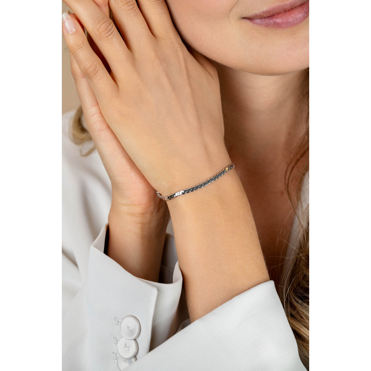 Zinzi ZIA2647 zilveren armband met platte ovale schakels 3 mm breed - Lengte 18-21 cm