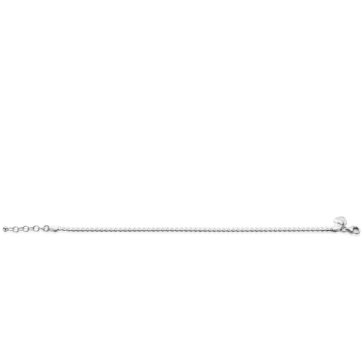 Zinzi ZIA2647 zilveren armband met platte ovale schakels 3 mm breed - Lengte 18-21 cm