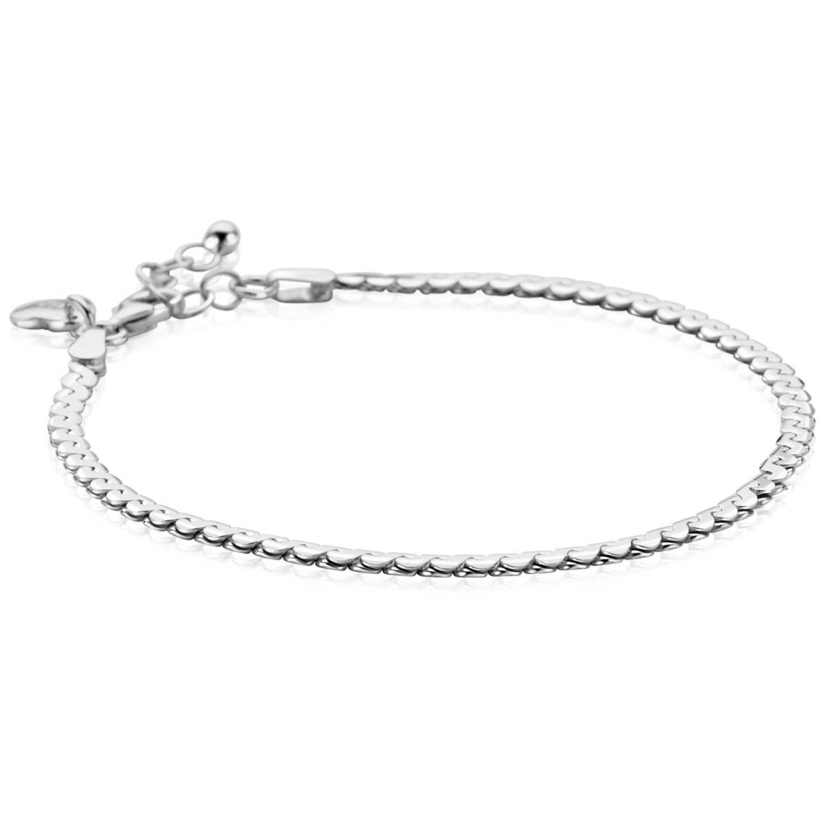 Zinzi ZIA2647 zilveren armband met platte ovale schakels 3 mm breed - Lengte 18-21 cm