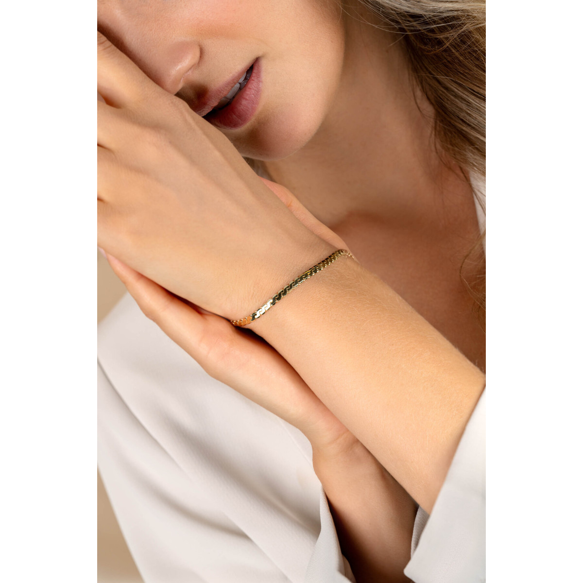 Zinzi ZIA2647G goudkleurige schakelarmband met S-schakels 3 mm breed - Lengte 18-21 cm