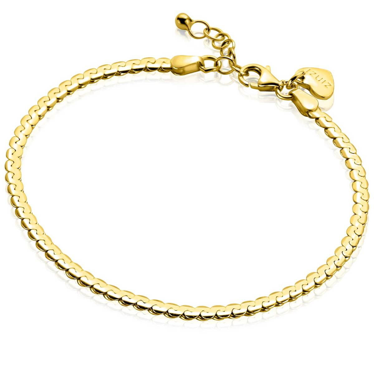 Zinzi ZIA2647G goudkleurige schakelarmband met S-schakels 3 mm breed - Lengte 18-21 cm