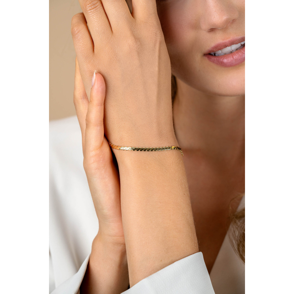 Zinzi ZIA2647G goudkleurige schakelarmband met S-schakels 3 mm breed - Lengte 18-21 cm