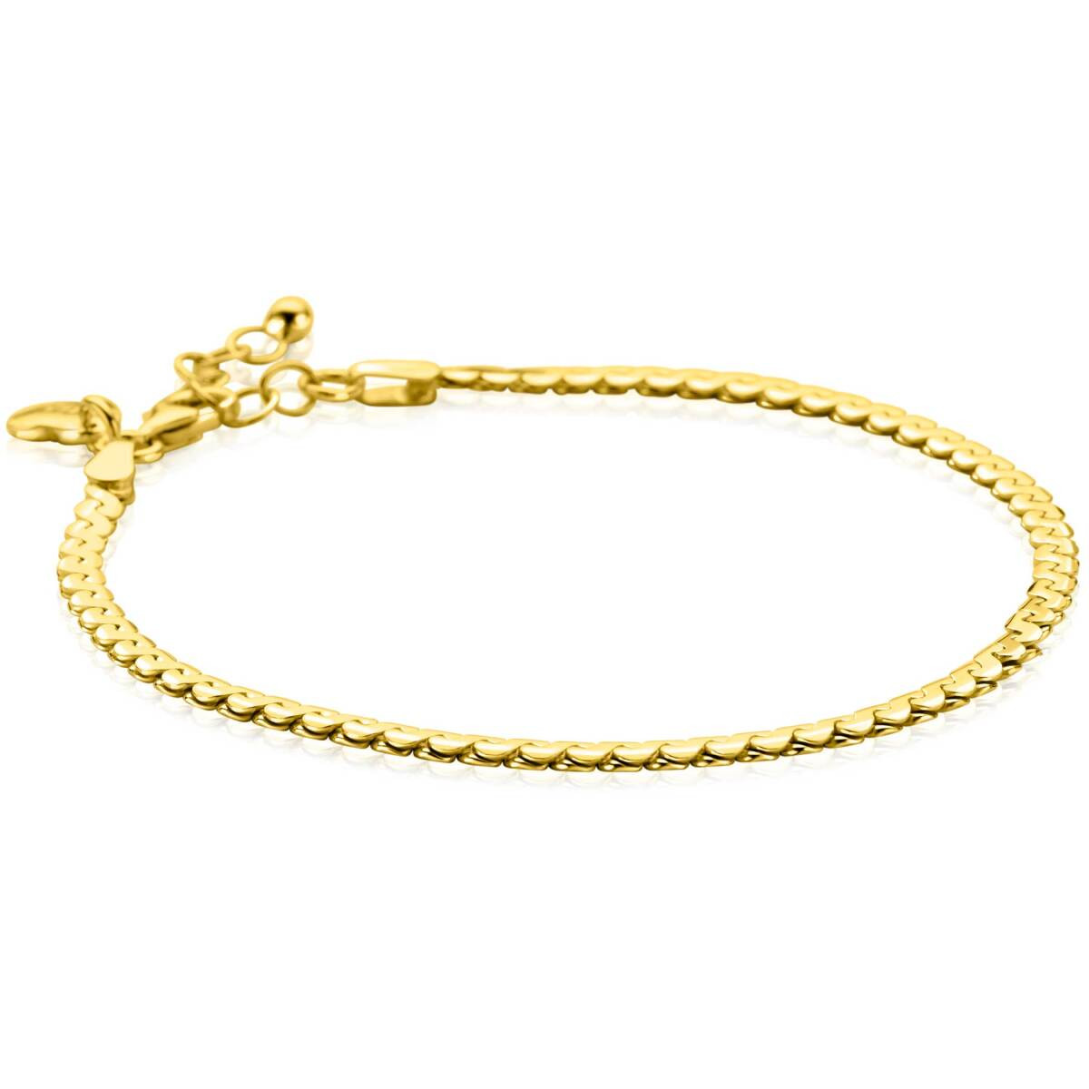 Zinzi ZIA2647G goudkleurige schakelarmband met S-schakels 3 mm breed - Lengte 18-21 cm