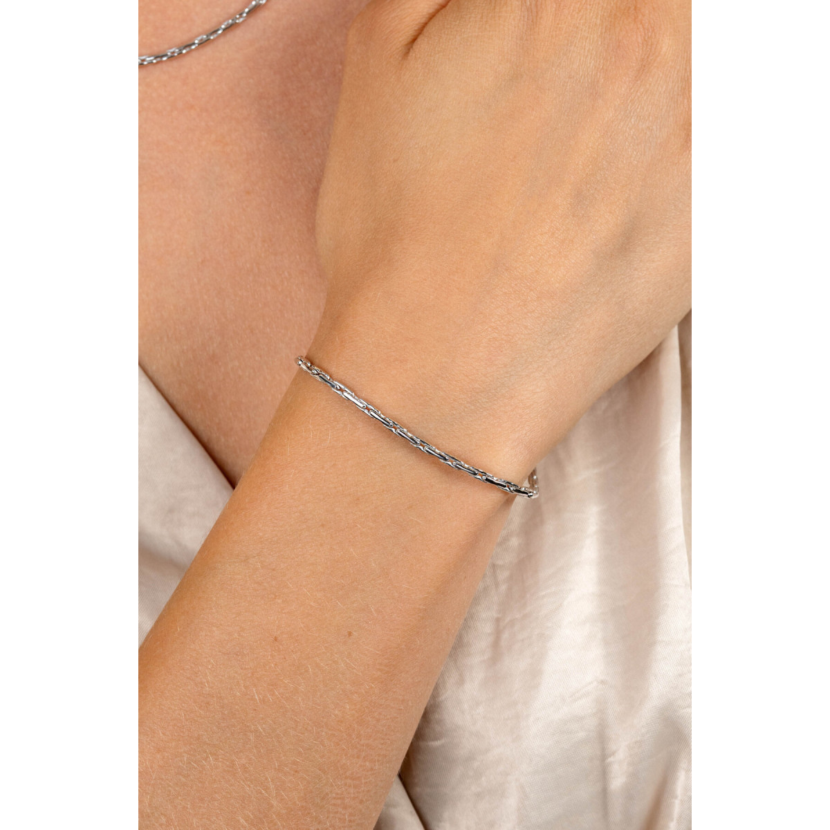Zinzi ZIA2648 zilveren schakelarmband glanzend 2.3 mm breed - Lengte 18-21 cm