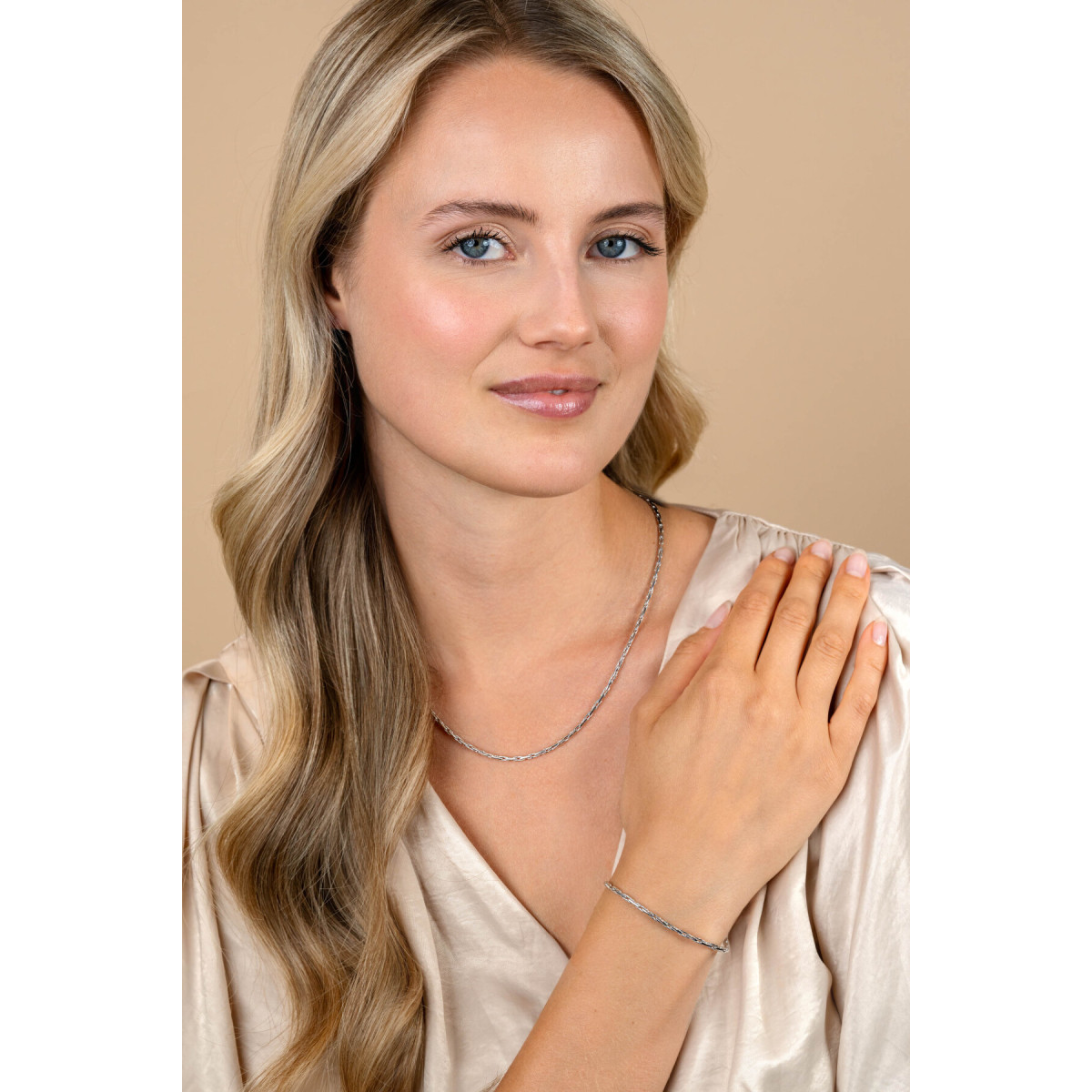 Zinzi ZIA2648 zilveren schakelarmband glanzend 2.3 mm breed - Lengte 18-21 cm