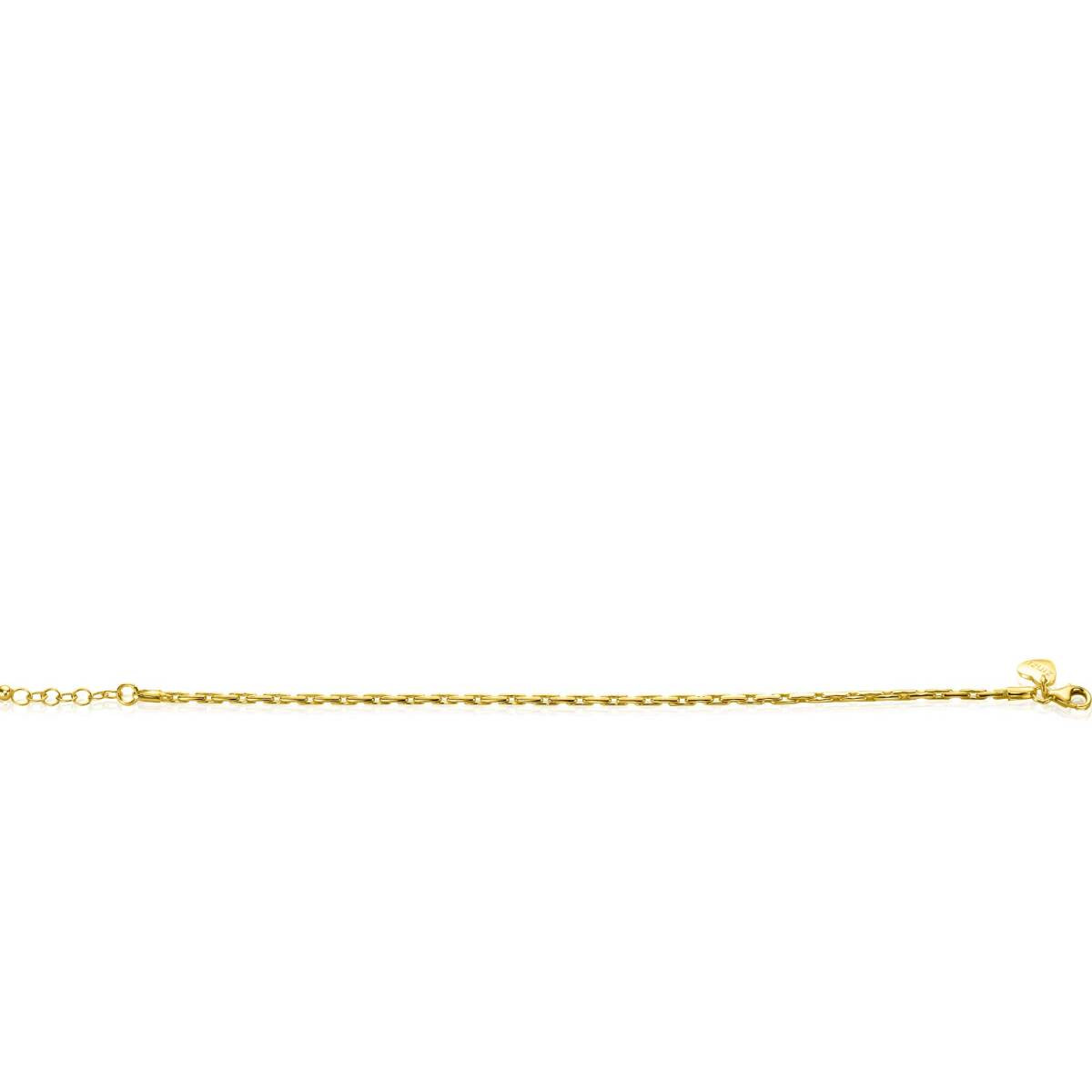 Zinzi ZIA2648G goudkleurige armband met rechthoekige schakels 2.3 mm breed - Lengte 18-21 cm