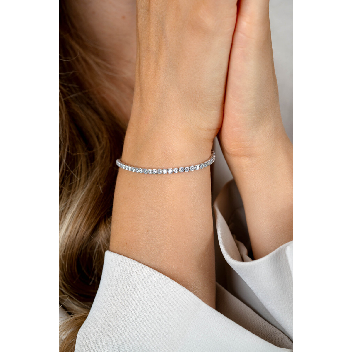 Zinzi ZIA2665 zilveren tennisarmband met zirkonia 3 mm breed - Lengte 17-20 cm