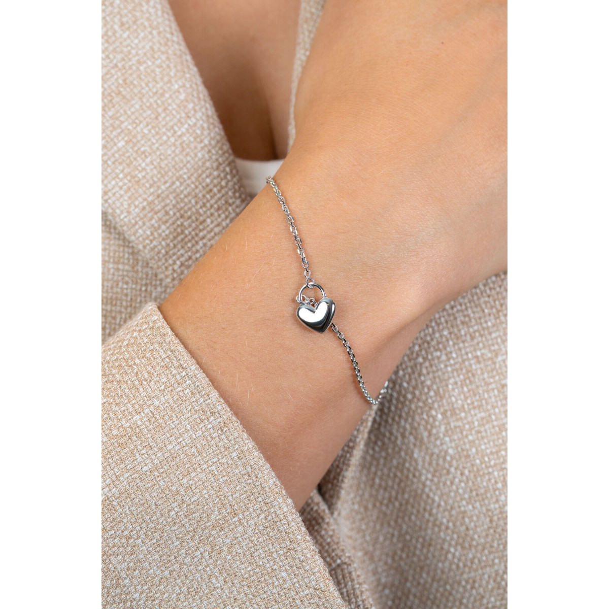 Zinzi ZIA2673 zilveren armband met hartjes slot 13 mm breed - Lengte 17-20 cm