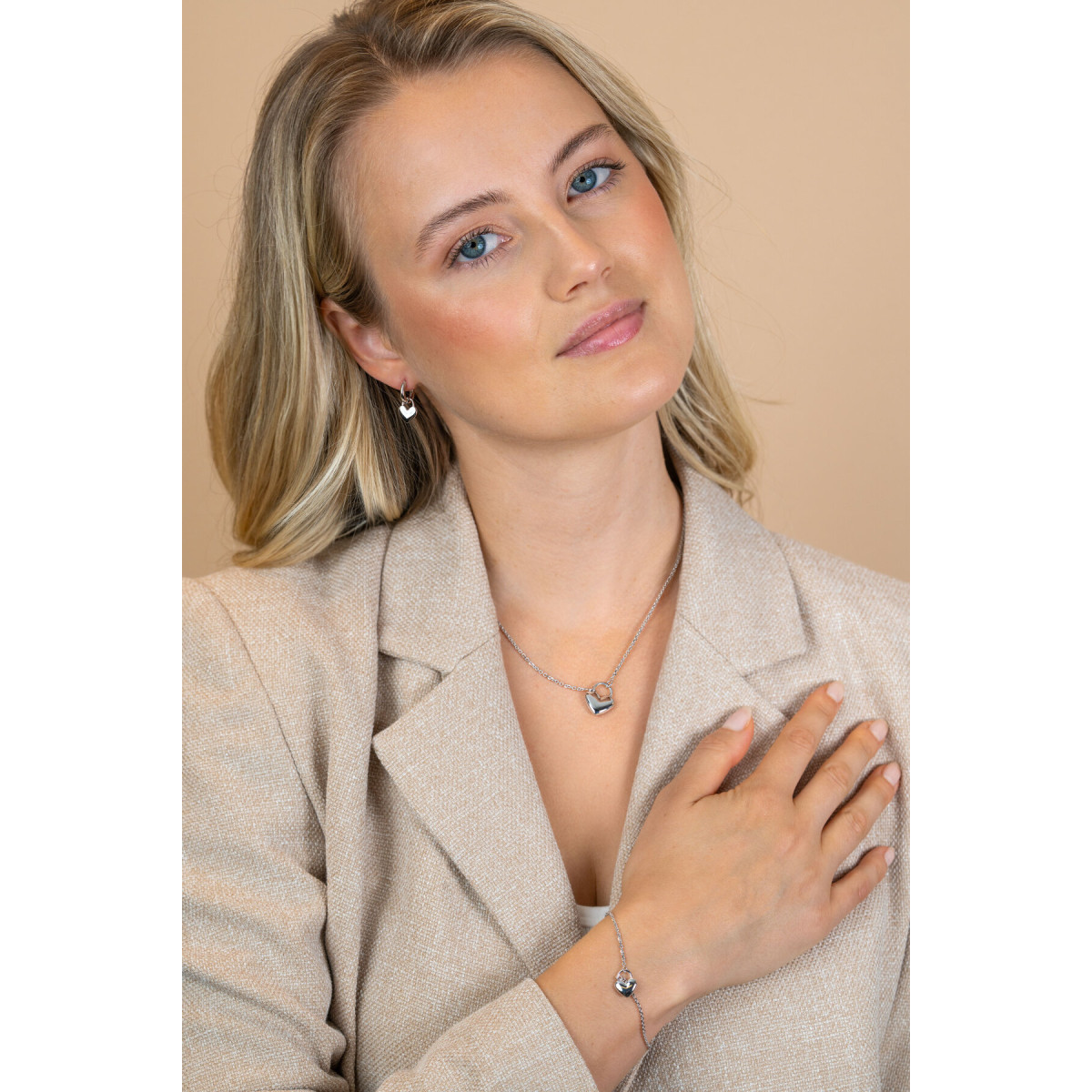 Zinzi ZIA2673 zilveren armband met hartjes slot 13 mm breed - Lengte 17-20 cm