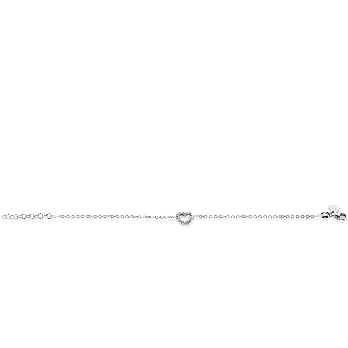 Zinzi ZIA2703 zilveren armband met bolletjes hart 9.5 mm breed - Lengte 17-20 cm