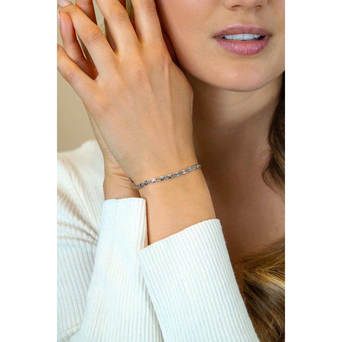 Zinzi ZIA2712 zilveren armband met unieke schakels 3 mm breed - Lengte 17-20 cm