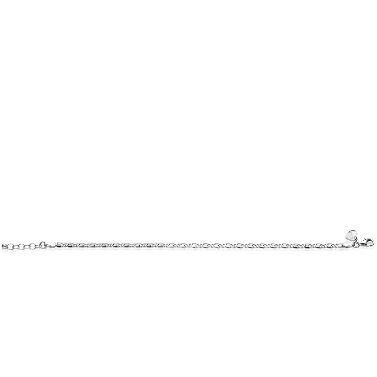 Zinzi ZIA2712 zilveren armband met unieke schakels 3 mm breed - Lengte 17-20 cm
