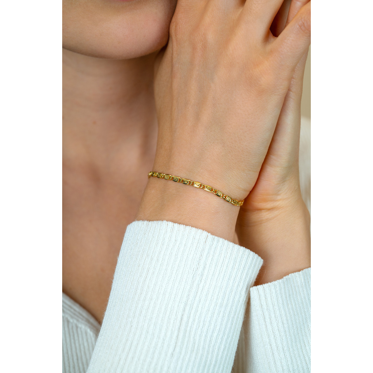 Zinzi ZIA2712G goudkleurige armband met scroll schakels 3 mm breed - Lengte 17-20 cm