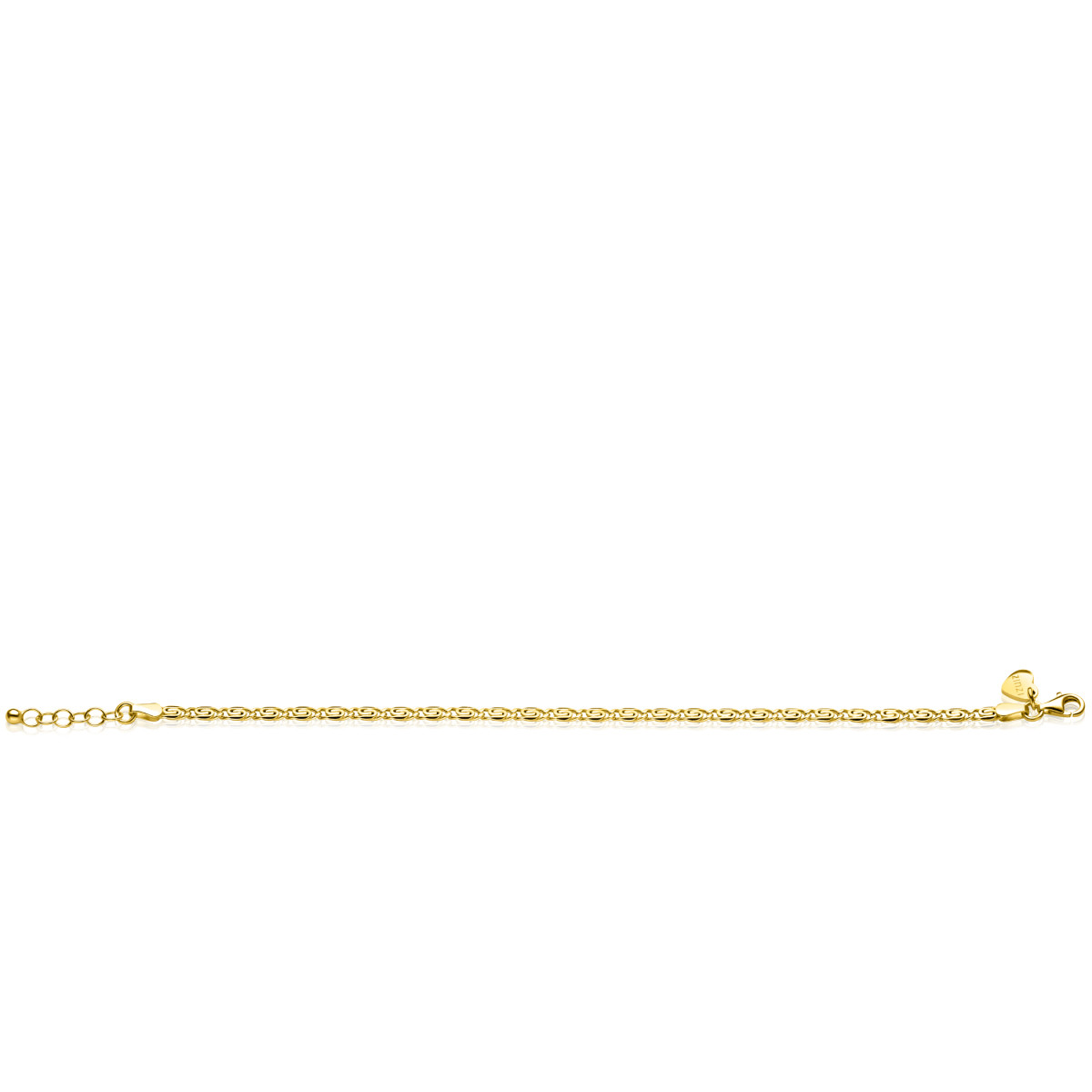 Zinzi ZIA2712G goudkleurige armband met scroll schakels 3 mm breed - Lengte 17-20 cm