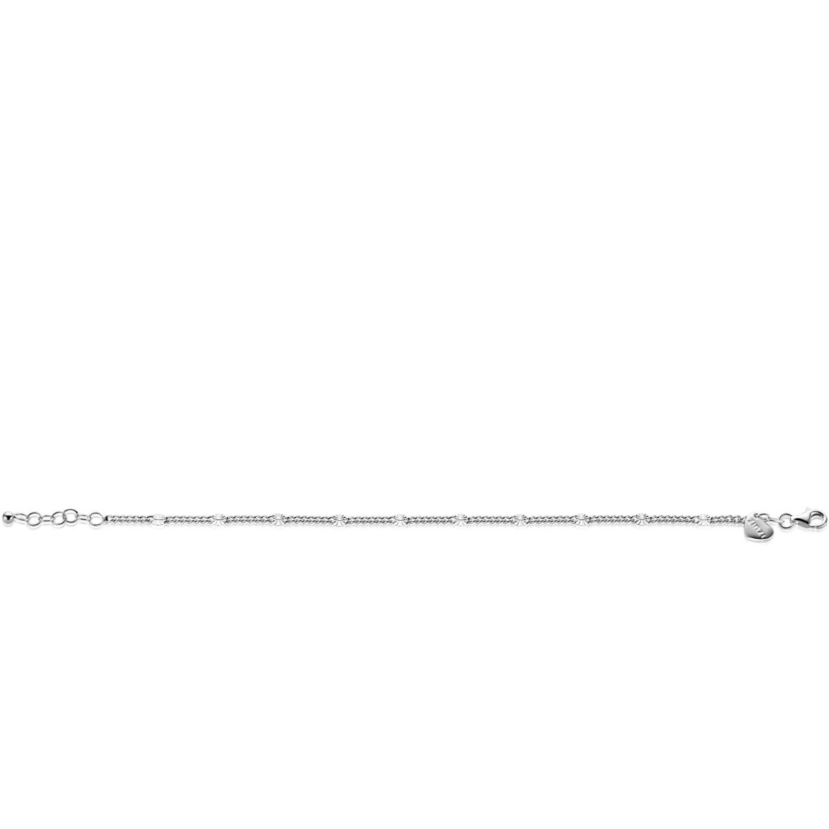 Zinzi ZIA2713 zilveren armband met gediamanteerde plaatjes 3 mm breed - Lengte 18-20 cm