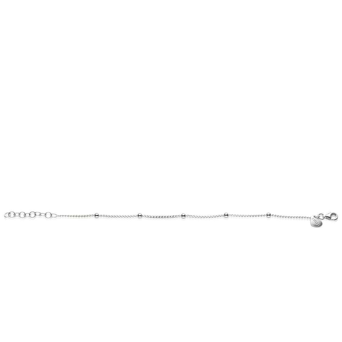 Zinzi ZIA2714 zilveren schakelarmband met bolletjes 3 mm breed - Lengte 18-21 cm