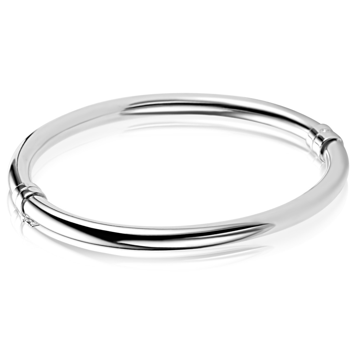 Zinzi ZIA2754 zilveren bangle gerhodineerd 5 mm breed - Diameter 60 mm
